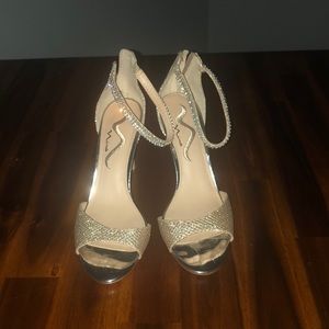 Gold and silver heels